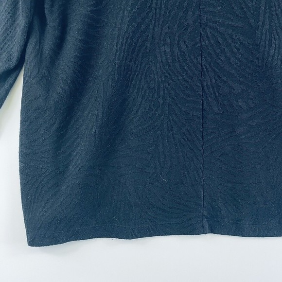 Chico's Black Textured Knit 3/4 Sleeve Cowl Neck Top Shirt Womens Sz 2 Medium 12 - Picture 6 of 7